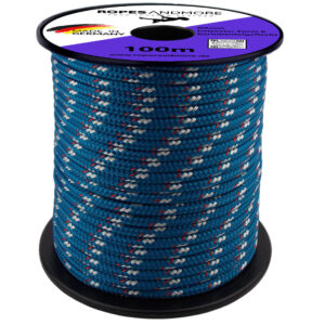 Polyesterseil PES Ø8mm – Spleißbares Kernmantelgeflecht, 1000 daN Bruchlast, 100m, Made in Germany - blau-weiß-rot