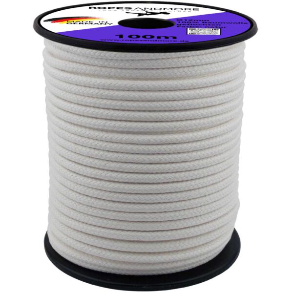 Baumwollseil Ø12mm 16-fach geflochten 100% Baumwolle