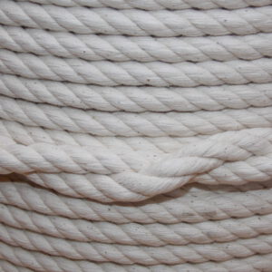 Baumwollseil 6mm – 3-litzig gedreht, 100% Baumwolle, weich & spleißbar, Farbe Natur - Meterware (Lfm.) ohne Spule