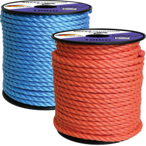 Polypropylenseil PP SPLIT Ø12mm 3-litzig gedreht 220m Orange/ Blau