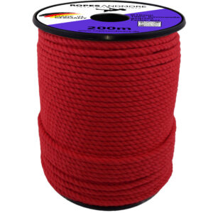 Baumwollseil Ø10mm Tauwerk 3-litzig gedreht 100% Baumwolle Farbe Rot