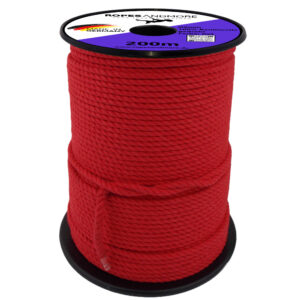 Baumwollseil Ø6mm Tauwerk 3-litzig gedreht 100% Baumwolle Farbe Rot