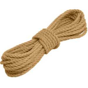 Geflochtenes Juteseil von Ropes and More. Es handelt sich um ein reines Naturseil. Auf Spule oder als Meterware erhältlich.