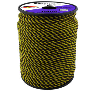 Polypropylenseile PPM Seil Ø6mm 16-fach geflochten Farbe Schwarz/gelb