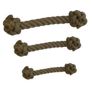 Nachhaltiges Hundespielzeug aus Naturhanf – Knochenknoten in 20–30 mm Stärke