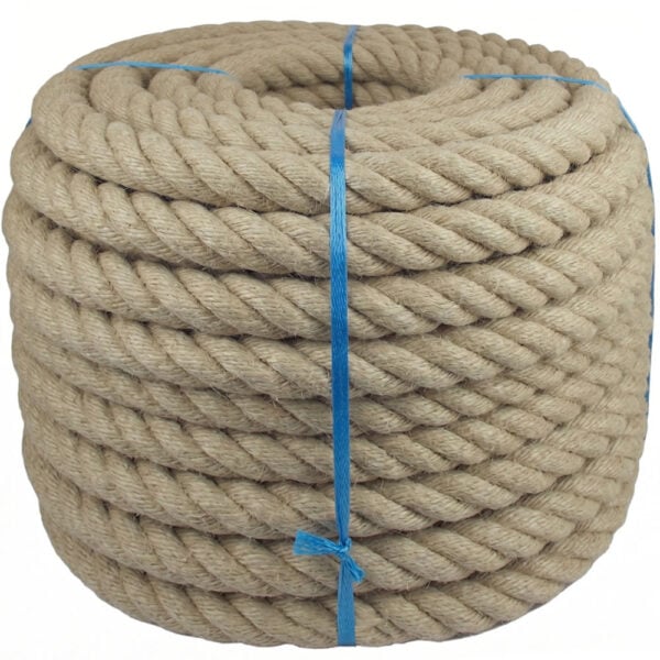 Massives 60mm Hanfseil aus 100% Naturhanf, 4-litzig gedreht, Made in Germany für Sport und Fitness.