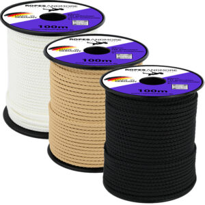 Spezialseil B1 Ø6mm – schwer entflammbar – 8-fach geflochtenes Polyesterseil – flammhemmend nach EN 13501-B1 – robust, abriebfest & UV-beständig – Ropes and More