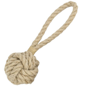 Hanfseil Hundespielzeug "Bella" Spieltau mit Ballknoten Natürlich & Zahnpflegend & Handmade by Alice