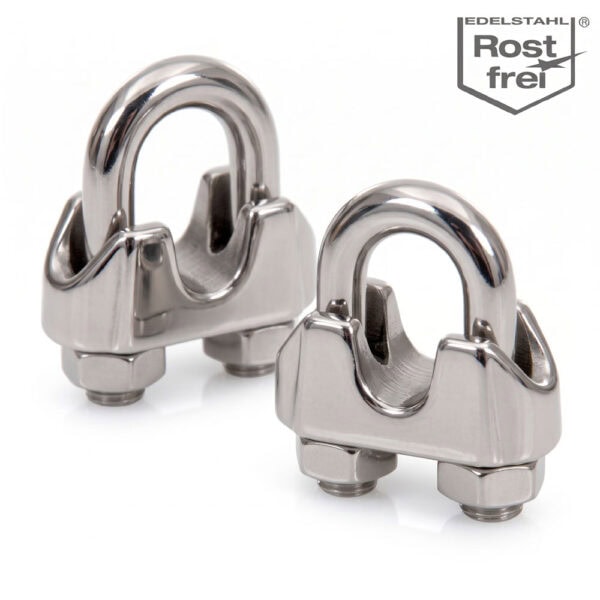 Edelstahl Drahtseilklemmen DIN 741 V4A (4mm, 5mm, 6mm) – Rostfreie Bügelklemmen Seilklemme