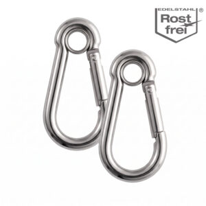 Karabinerhaken mit Öse Edelstahl V4A DIN 5299 8 x 80 mm – 230 kg Nutzlast