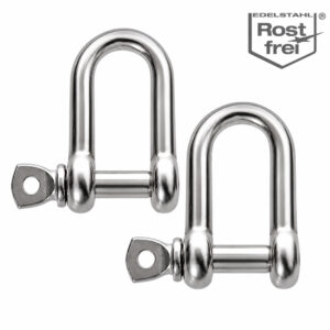 Schäkel gerade aus V4A Edelstahl mit Augbolzen (M5 – M8)