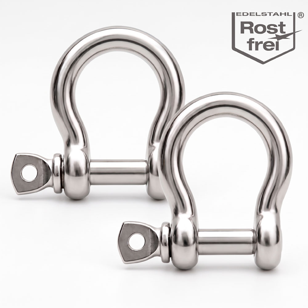 Schäkel geschweift Edelstahl V4A (M4–M10) | Ropes and More