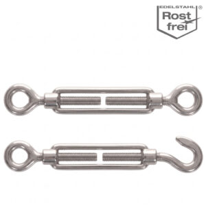 Edelstahl Spannschloss DIN 1480 V4A M5 M6 Seilspanner Öse/Öse & Haken/Öse